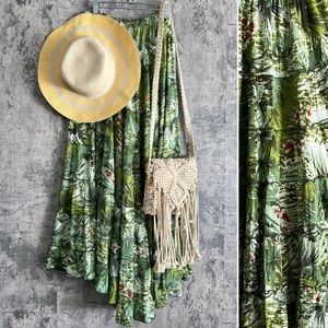 Hawai vibe skirt floral floating maxi skirt beach vacation long coverup skirt